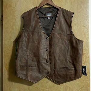 Mens NWT Leather Vest Size XL